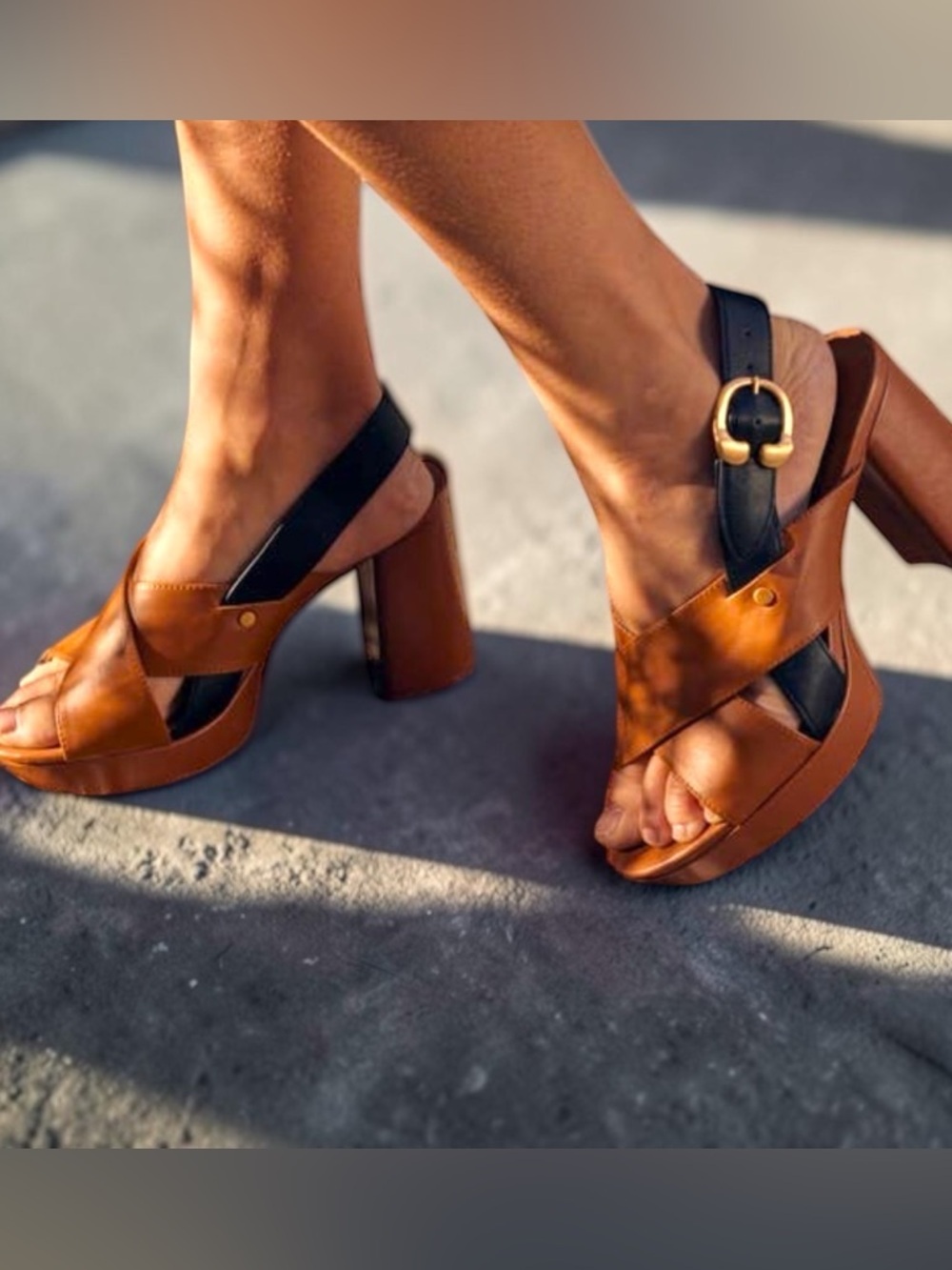 Aerosoles Polina Camel Platform Sandals Size 9